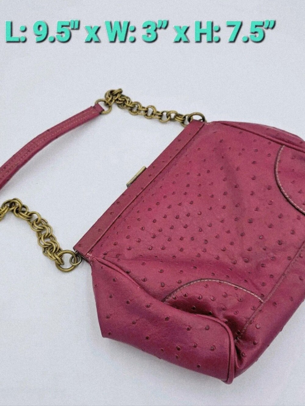 #512 Worthington Burgundy Kiss Lock Clutch Evening Handbag - Picture 8 of 8